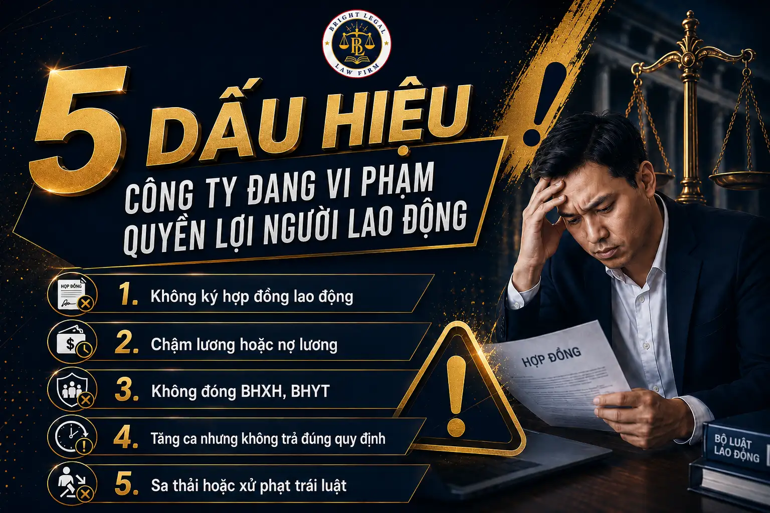 5 dấu hiệu công ty đang vi phạm quyền lợi người lao động
