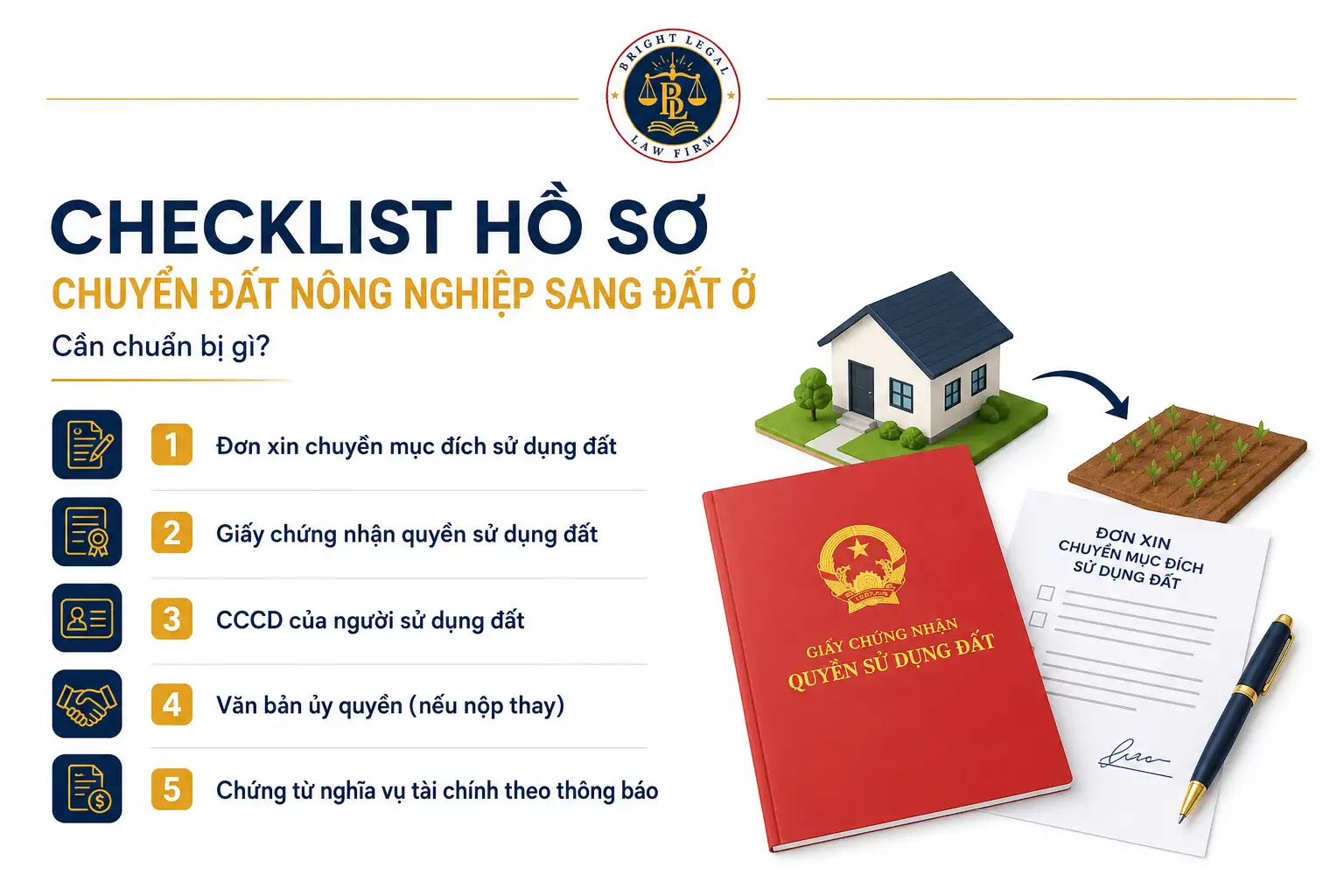 Checklist hồ sơ chuyển đất nông nghiệp sang đất ở