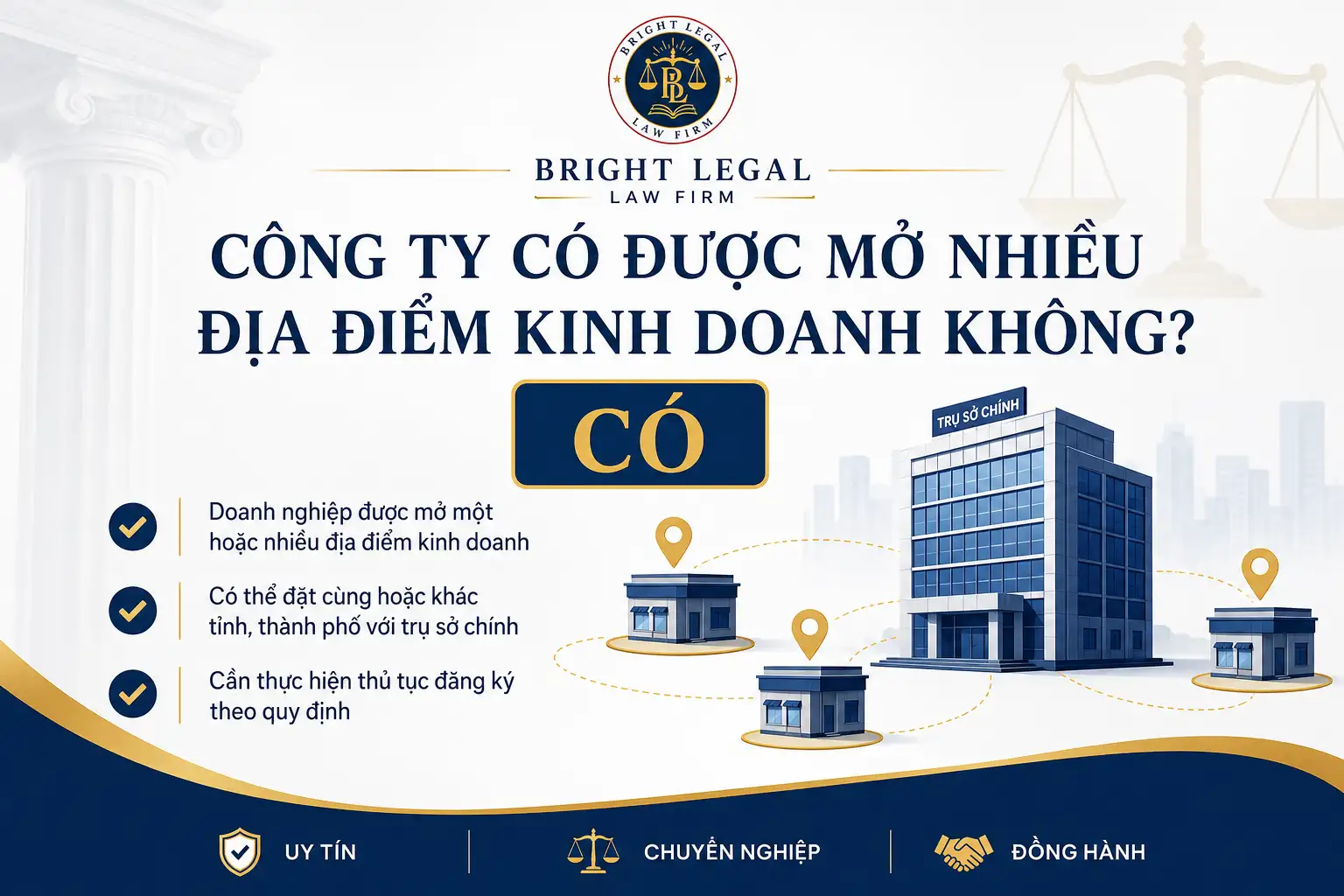 Công ty có được mở nhiều địa điểm kinh doanh không
