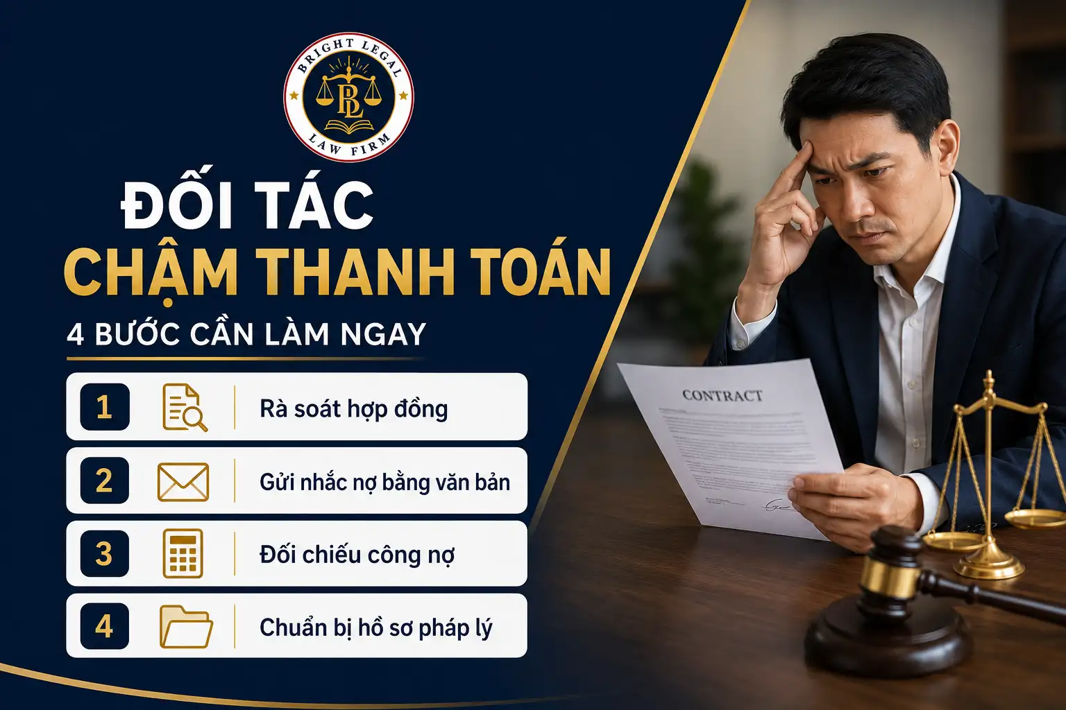 Đối tác chậm thanh toán 4 bước cần làm ngay