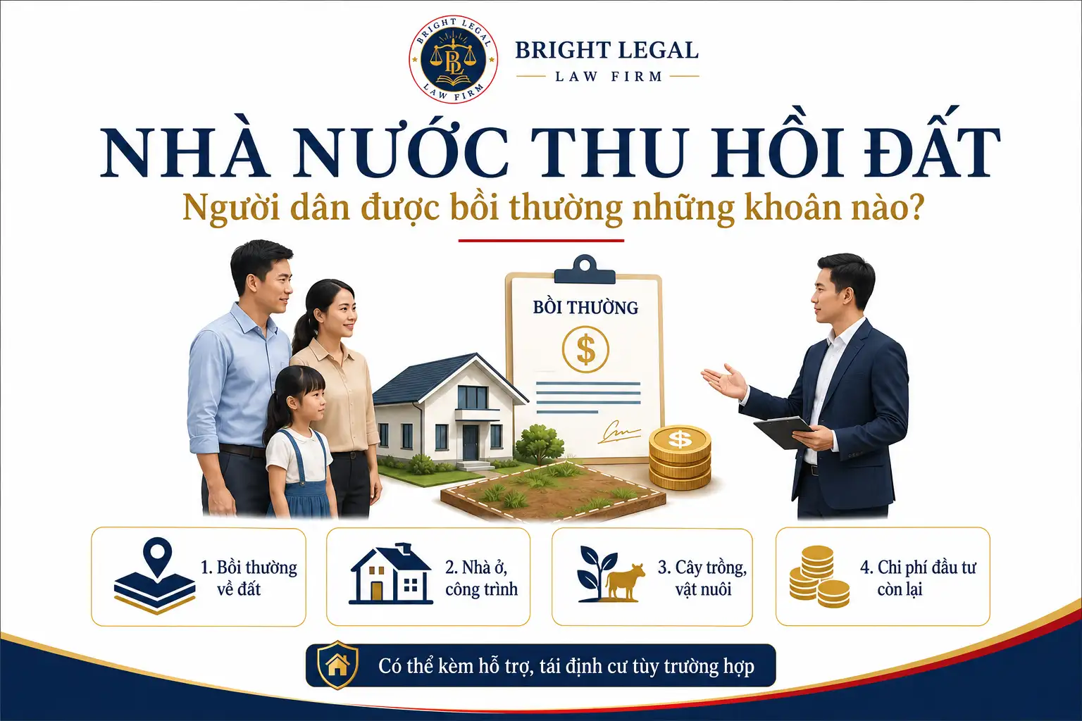 Nhà nước thu hồi đất người dân được bồi thường những khoản nào