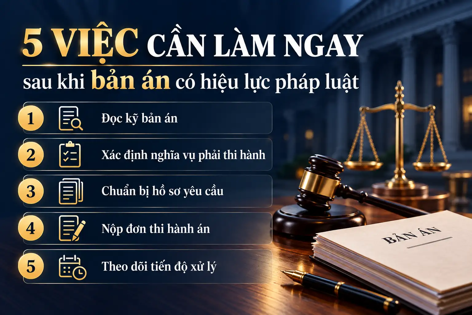 5 việc cần làm ngay sau khi bản án có hiệu lực pháp luật