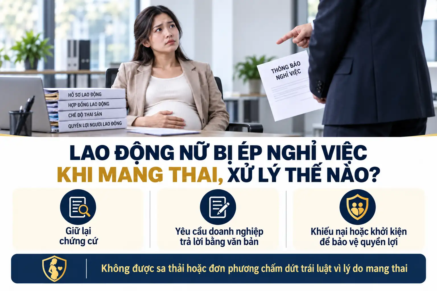 Lao động nữ bị ép nghỉ việc khi mang thai
