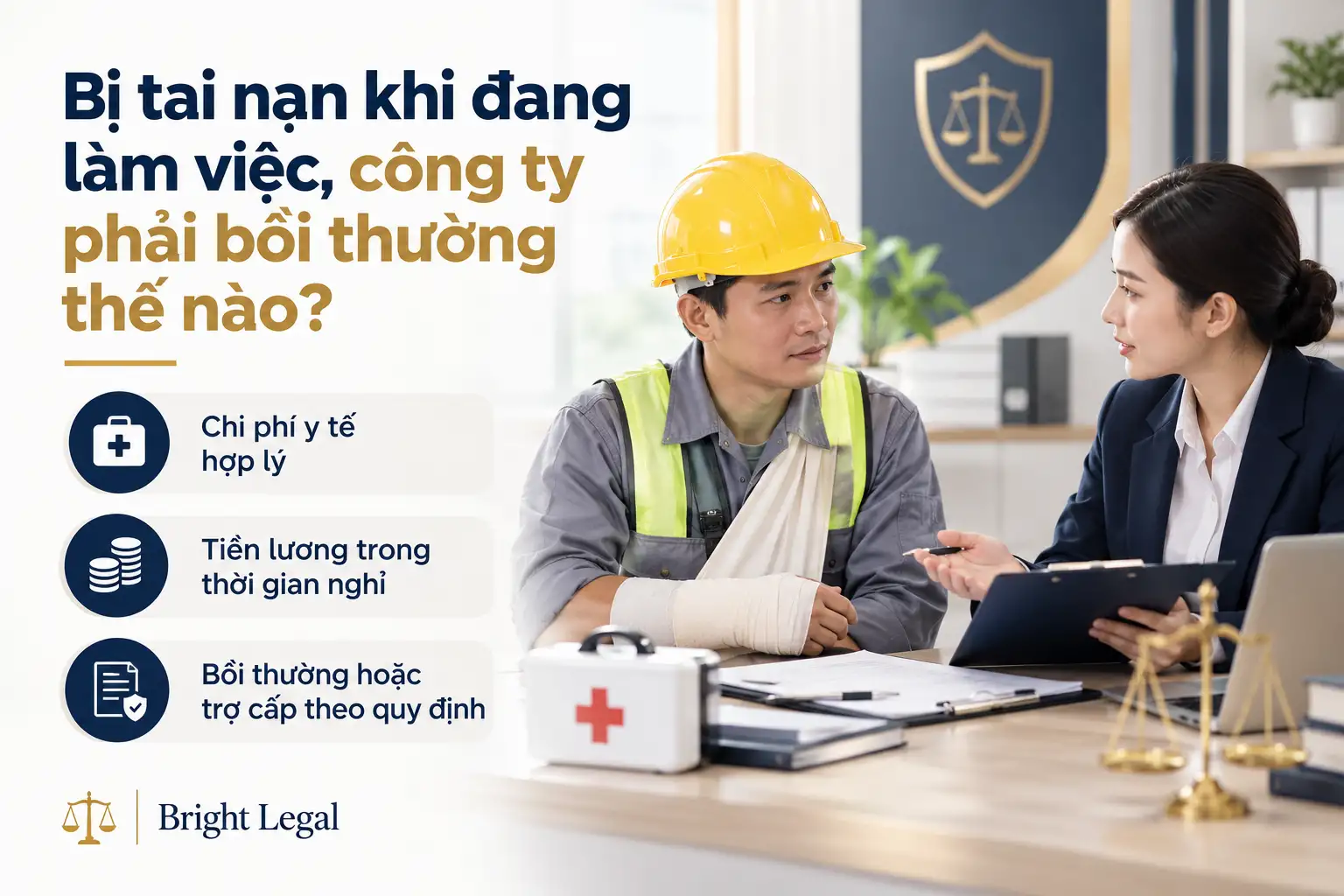 Bị tai nạn khi đang làm việc công ty phải bồi thường thế nào
