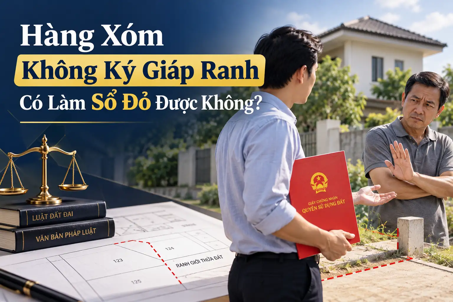 Hàng xóm không ký giáp ranh có làm sổ đỏ được không?