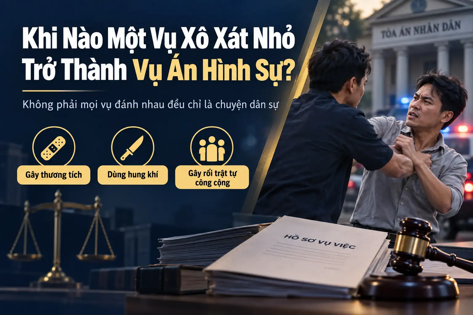 Khi nào một vụ xô xát nhỏ trở thành vụ án hình sự?